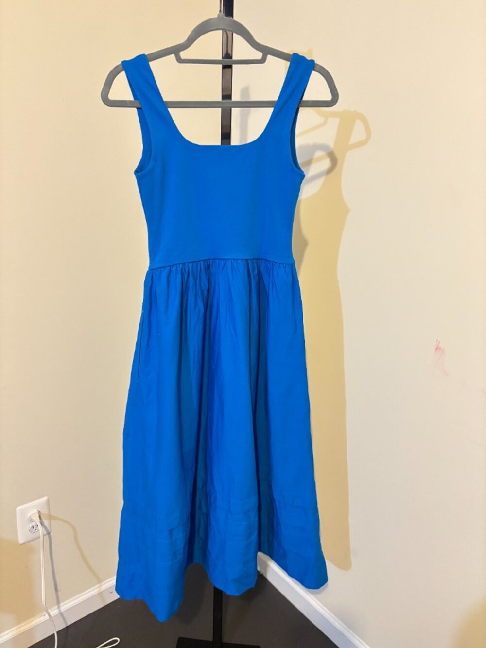 J. Crew Drop Waist Mixy Royal Blue Sleeveless Midi Dress - Picture 10 of 12